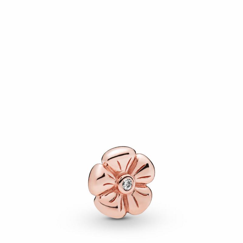 Pandora Classic Flower Petite Charm Ireland - Pandora Rose/Cubic Zirconia - 350847EYQ